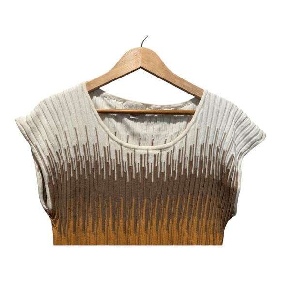 Forever 21 Color Blocked Sweater Top Size 3X Yellow Cream Navy - Picture 4 of 10